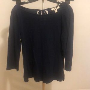F21 Boatneck Top with Ribbon Detail at the back.
